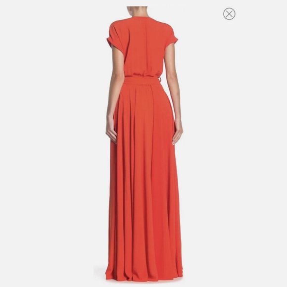 NWT MEGHAN LA Jasmine Maxi Wrap Dress Red READ - Picture 2 of 13